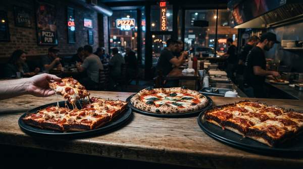Editorial illustration for Beyond Deep-Dish: Three Regional Pizza Styles That Define Chicago's Other Pizza Scene