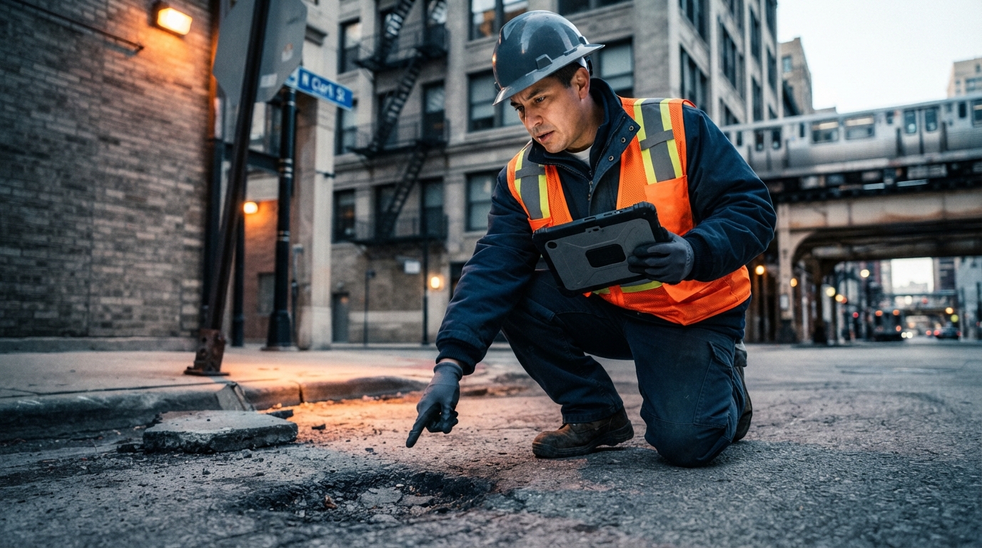 Editorial illustration for How to Report Broken Streetlights, Potholes, and Park Problems to Chicago 311