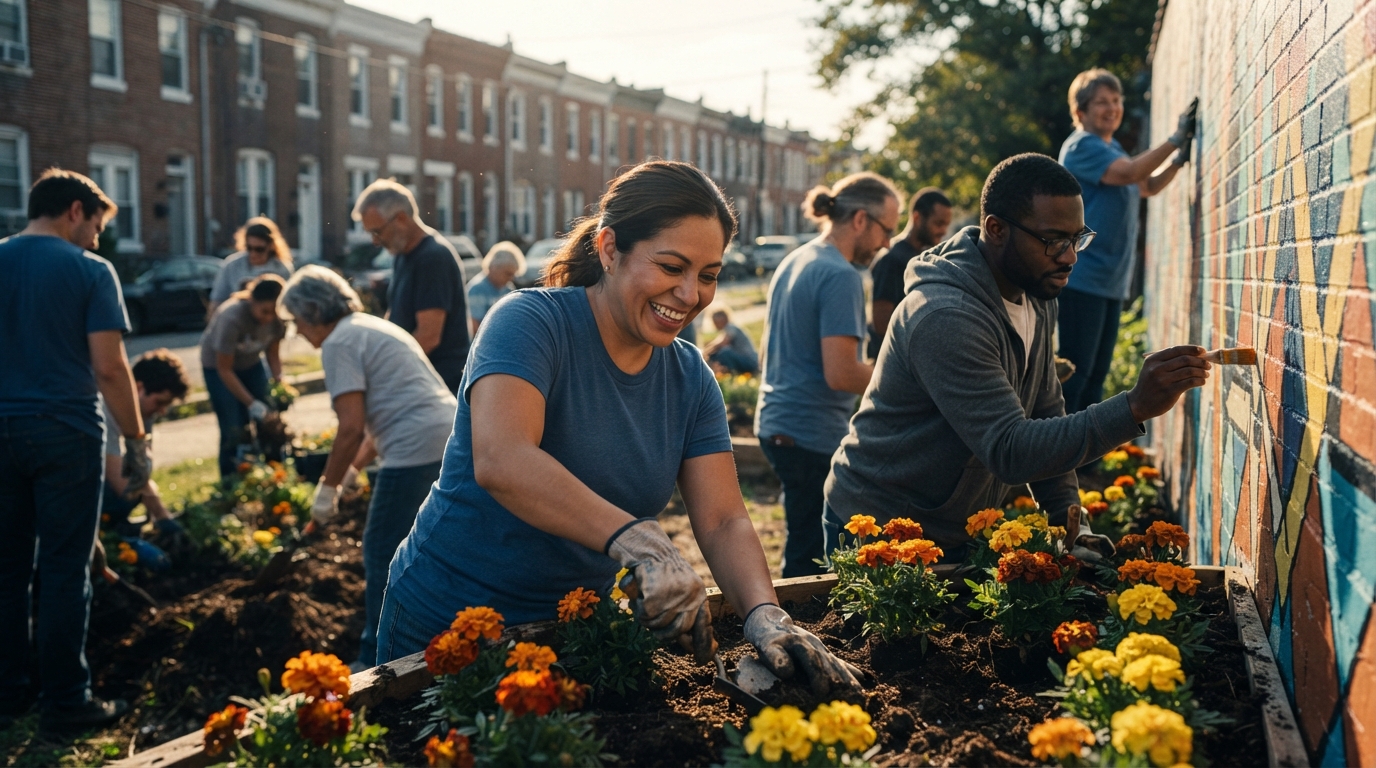 Editorial illustration for Planning and Executing a Neighborhood Beautification Project
